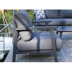 Salon de détente Lava alu avec coussins sunbrella - graphite (set complet) - PROLOISIRS