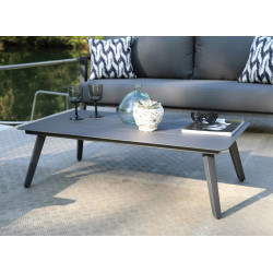 Salon de détente Lava alu avec coussins sunbrella - graphite (set complet) - PROLOISIRS