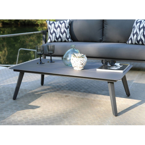 Salon de détente Lava alu avec coussins sunbrella - graphite (set complet) - PROLOISIRS