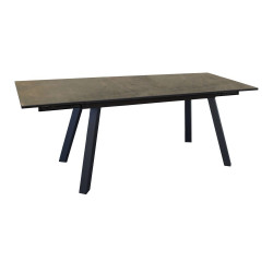 Table de jardin Agra, plateau à lames Fundermax® hpl - graphite/cave 150/200/250 cm - PROLOISIRS