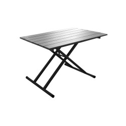 Table de jardin Design avec plateau relevable pump alu - graphite 120 x 75 cm - PROLOISIRS