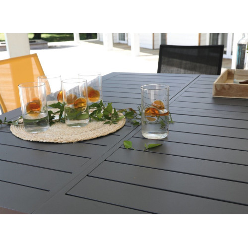 Table de jardin extensible 6/8 personnes Barcelona - graphite 100/145x145 cm - PROLOISIRS