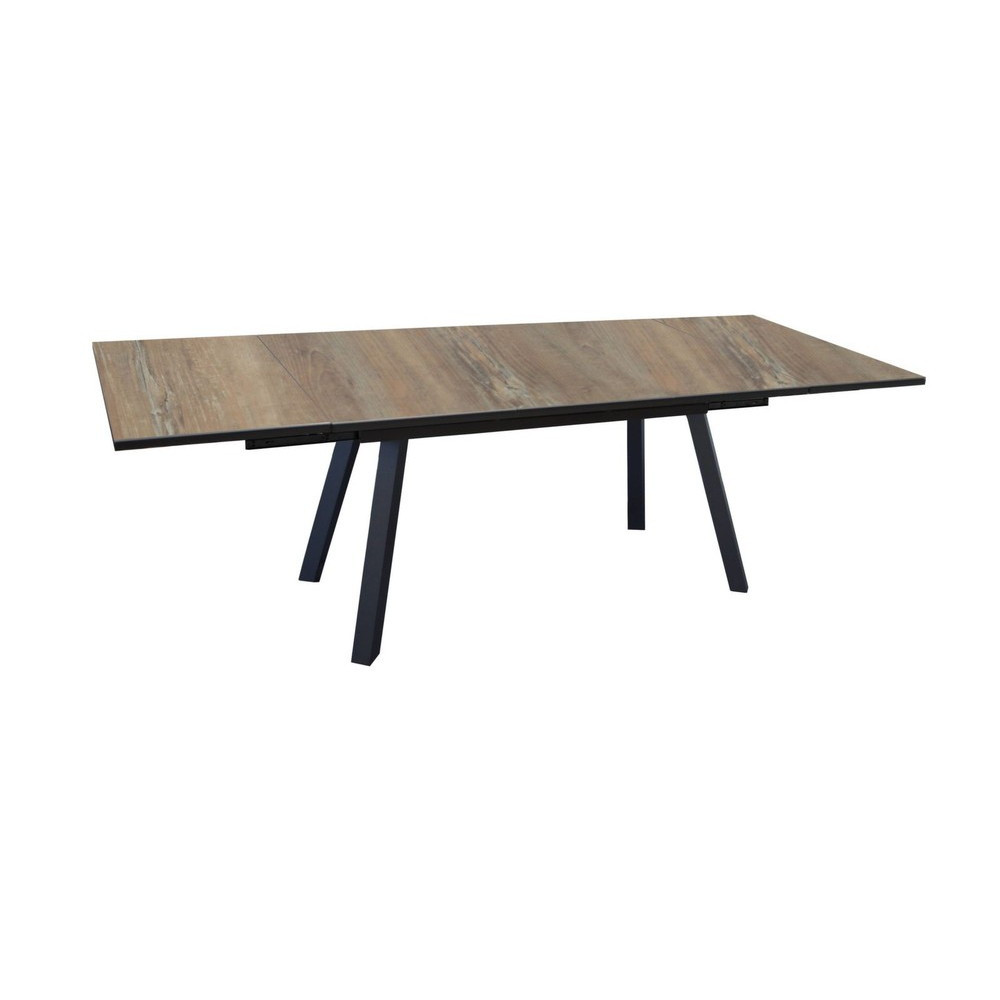 Table de jardin PROLOISIRS Agra Rectangulaire Aluminium 180230280 cm Wood - vue 2