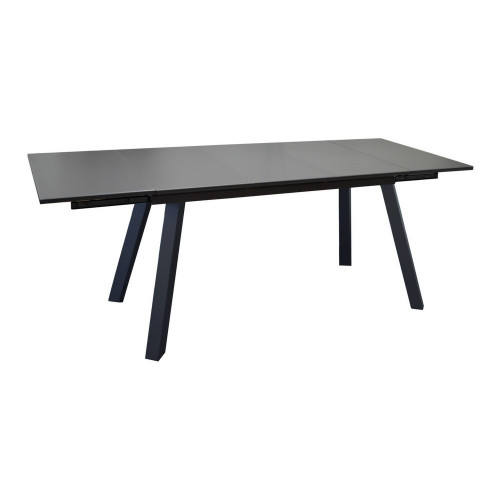 Table de jardin rectangulaire Agra, plateau Verre - graphite/gris 150/200/250 cm - PROLOISIRS