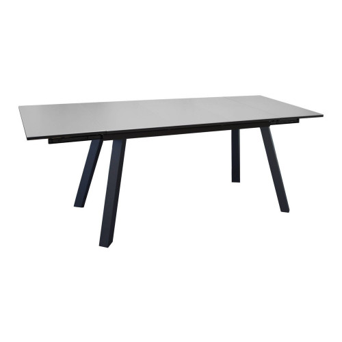 Table de jardin rectangulaire Agra, plateau Verre - graphite/perle 150/200/250 cm - PROLOISIRS