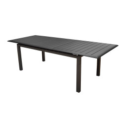 Table de jardin rectangulaire extensible Louisiane en aluminium - graphite 187/247 cm de marque PROLOISIRS, référence: J7060100