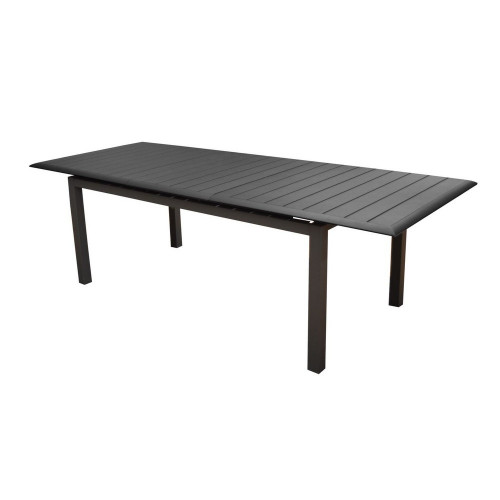 Table de jardin rectangulaire extensible Louisiane en aluminium - graphite 187/247 cm - PROLOISIRS