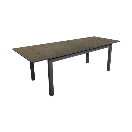 Table de jardin rectangulaire extensible Tahaa plateau Fundermax® graphite/cave 180/240 cm - PROLOISIRS