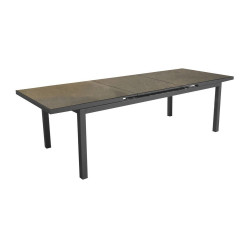 Table de jardin rectangulaire Téramo Lift plateau Fundermax® - graphite/cave 180/235 cm de marque PROLOISIRS, référence: J7063200