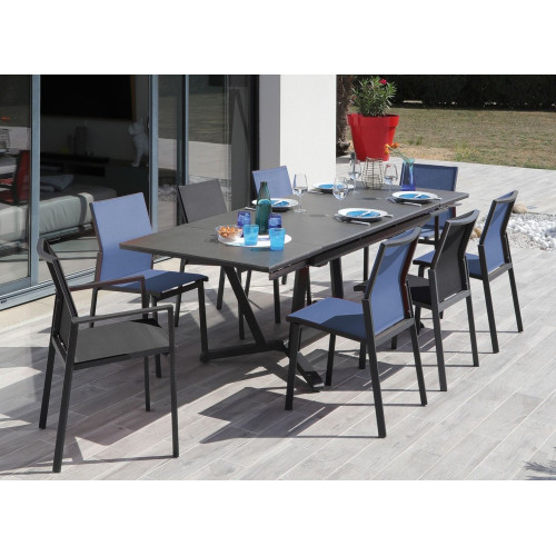 Table de jardin Vita 150/200/250 cm, plateau Kedra® alu ceram kedra - graphite/alley - PROLOISIRS