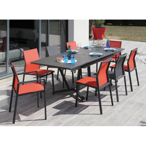 Table de jardin Vita 150/200/250 cm, plateau Kedra® alu ceram kedra - graphite/alley - PROLOISIRS