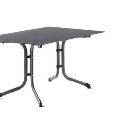 Table pliante 140 x 90 cm, plateau Polytec® anthractite, structure gris clair - Sieger