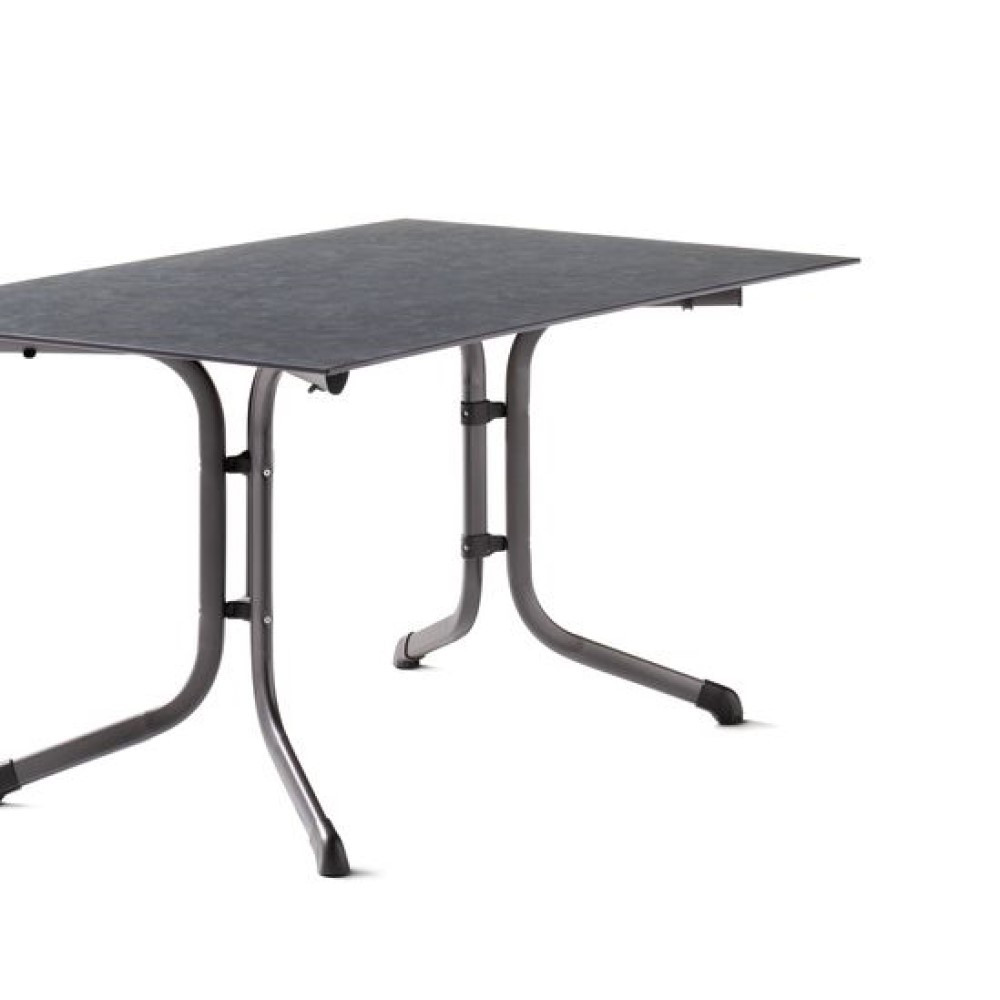 Table pliante 140 x 90 cm, plateau Polytec® anthractite, structure gris clair