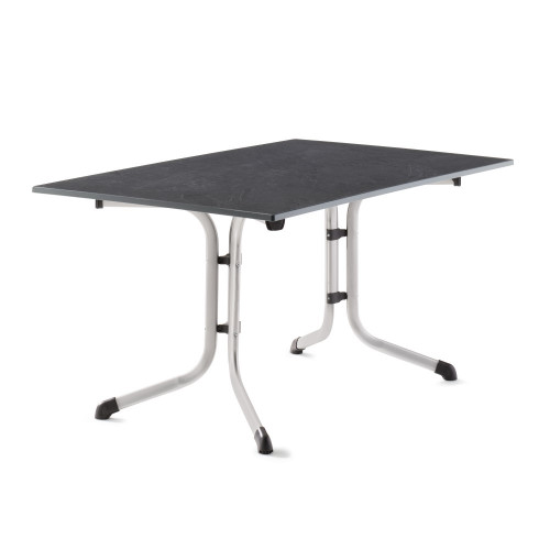 Table pliante 140 x 90 cm, plateau Vivodur® anthracite, structure gris clair - Sieger