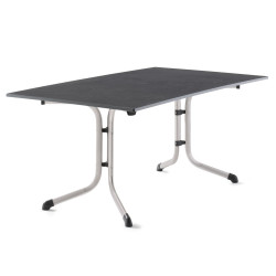 Table pliante 165 x 95 cm, plateau Vivodur® anthracite, structure gris clair - Sieger