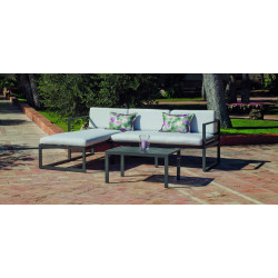 Salon de jardin Sofa Corner CHENIT-9 - ANTHRACITE / GRIS CLAIR de marque HEVEA, référence: J7891900