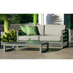 Salon de jardin Sofa COSMOS-7 - ANTHRACITE/GRIS CLAIR MARILAND DRALON - HEVEA