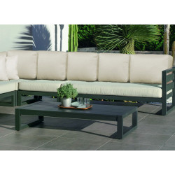 Salon de jardin Sofa Corner COSMOS-28 - ANTHRACITE/ALBA CRUDO DRALON - HEVEA