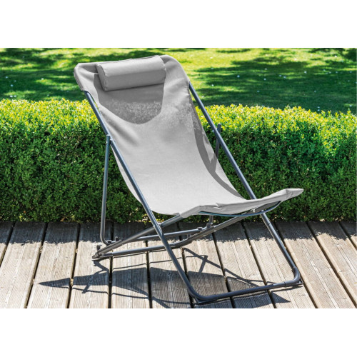 Chaise de jardin aluminium beige (lot de 2)