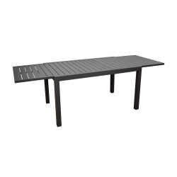 Table de jardin extensible Alice 140/240 x 90 cm - Plateau à lattes - graphite - Alu de marque PROLOISIRS, référence: J7902000
