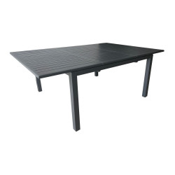 Table de jardin extensible Genes 140/200 x 140 cm - Plateau à lattes - graphite - Alu - PROLOISIRS