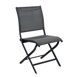 Lot de 2 Chaises de jardin pliantes Elégance - graphite - toile TPEP Soft Touch - PROLOISIRS