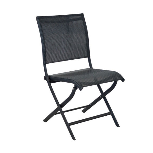 Lot de 2 Chaises de jardin pliantes Elégance - graphite/BBM - toile TPEP Soft Touch - PROLOISIRS