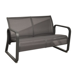 Canapé lounge 2 places Quenza II en Aluminium/Toile TPEP - graphite/gris de marque PROLOISIRS, référence: J7908200