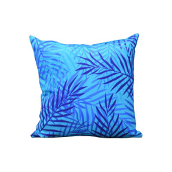 Lot de 2 Coussins décor Pop  fougères bleues pour dossier - déhoussables - PROLOISIRS