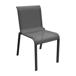 Fauteuil empilable Delia alu/tpep - graphite/rouge - PROLOISIRS