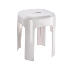 Tabouret à poser en plastique, blanc, Alaska, l.35 x L.35 x H.45 cm de marque WENKO, référence: B7788100