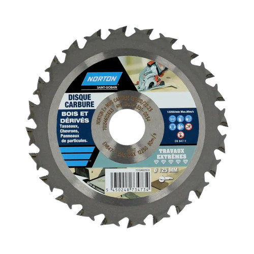 Disque extrême pour bois, Diam.125 x 22,23 mm - NORTON