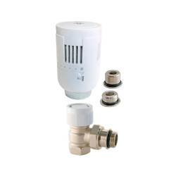 Robinet thermostatique T303 équerre universel en laiton blanc de marque SOMATHERM FOR YOU, référence: B7789100