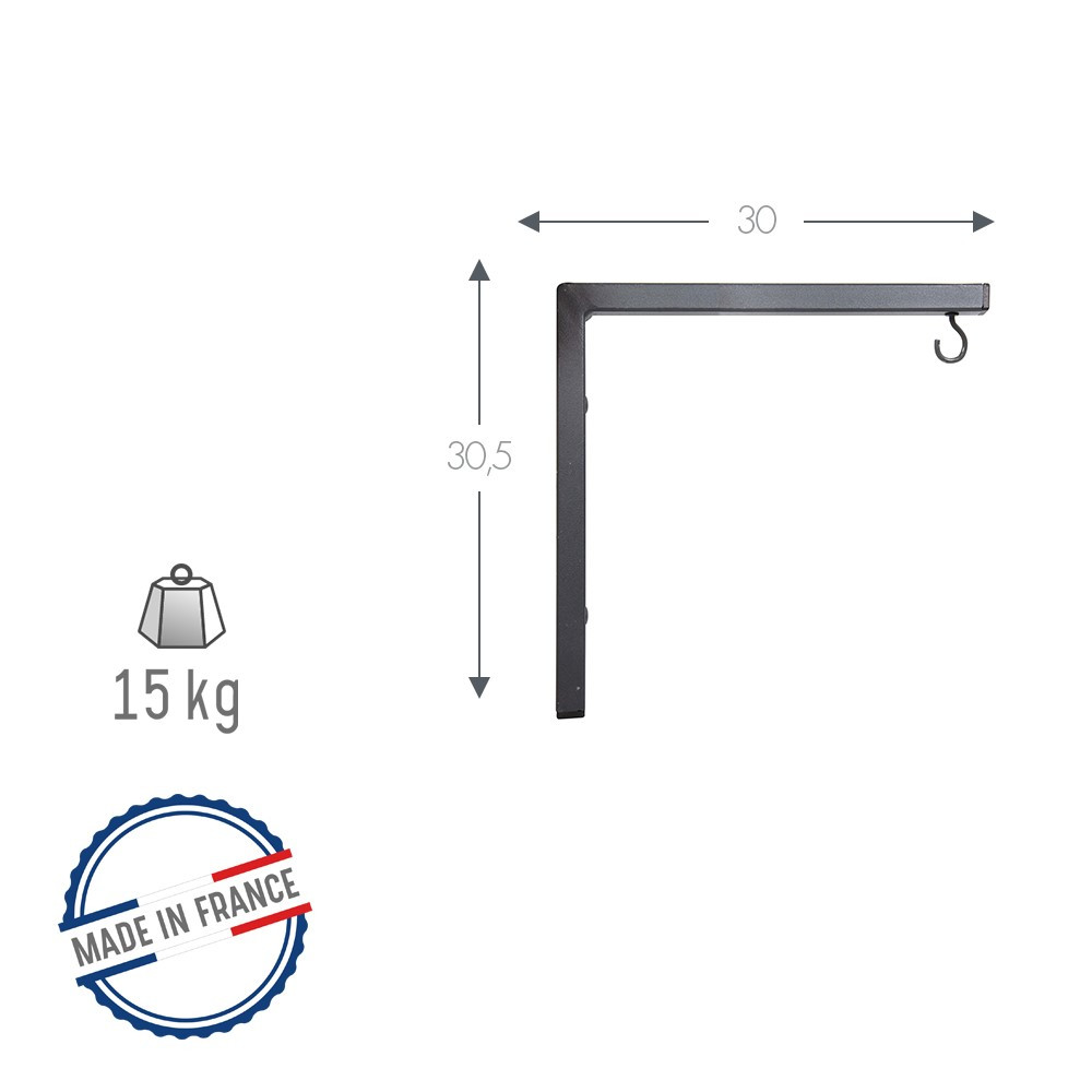 Louis Moulin Potence moderne en tube carré anthracite 30x30,5 cm