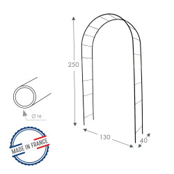 Arche "Basics" tube rond 16 mm noir 130x40x250 cm - Acier époxy - Louis Moulin