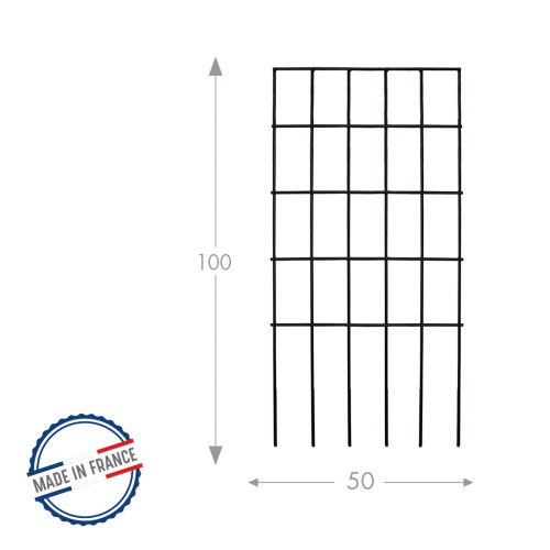 Treillis à piquer droit fer vieilli 50x100 cm - Acier époxy - Louis Moulin