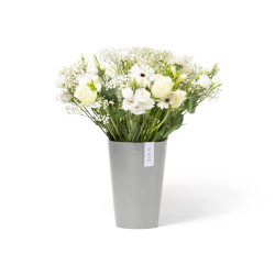 Pot Rond Pisa 21 Blanc Gris - Ø 21 x H. 30 cm - 6,8 L de marque ECOPOTS, référence: J7919700