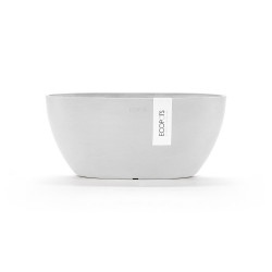 Pot Ovale Sofia 30 Blanc Pur + réservoir d'eau - 30 x 13 x H. 13,5 cm - 2,7 L - ECOPOTS