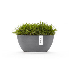 Pot Ovale Sofia 30 Gris + réservoir d'eau - 30 x 13 x H. 13,5 cm - 2,7 L de marque ECOPOTS, référence: J7920300