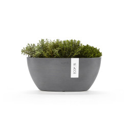 Pot Ovale Sofia 30 Gris + réservoir d'eau - 30 x 13 x H. 13,5 cm - 2,7 L - ECOPOTS