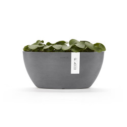 Pot Ovale Sofia 30 Gris + réservoir d'eau - 30 x 13 x H. 13,5 cm - 2,7 L - ECOPOTS