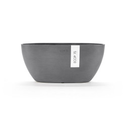 Pot Ovale Sofia 30 Gris + réservoir d'eau - 30 x 13 x H. 13,5 cm - 2,7 L - ECOPOTS