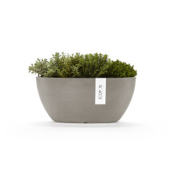 Pot Ovale Sofia 30 Taupe + réservoir d'eau - 30 x 13 x H. 13,5 cm - 2,7 L - ECOPOTS