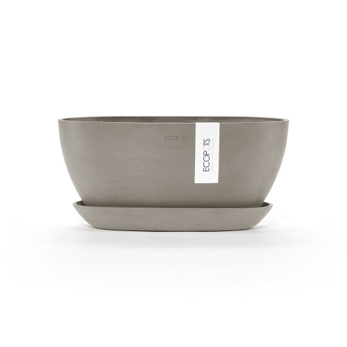 Pot Ovale Sofia 30 Taupe + réservoir d'eau - 30 x 13 x H. 13,5 cm - 2,7 L - ECOPOTS