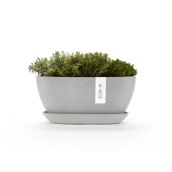 Pot Ovale Sofia 30 + Soucoupe - 30 x 13 x H. 13,9 cm - 2,7 L - ECOPOTS