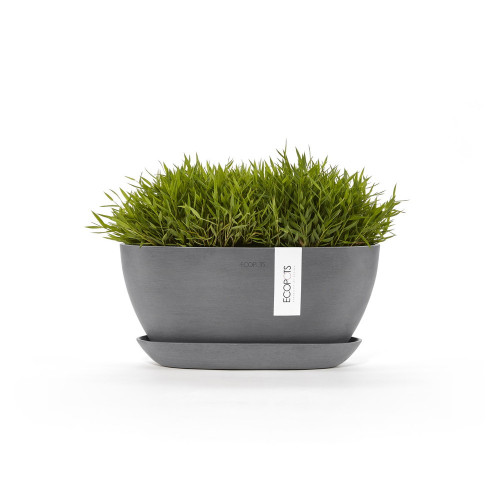 Pot Ovale Sofia 30 + Soucoupe - 30 x 13 x H. 13,9 cm - 2,7 L - ECOPOTS