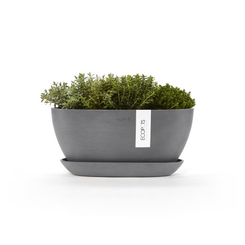 Pot Ovale Sofia 30 + Soucoupe - 30 x 13 x H. 13,9 cm - 2,7 L - ECOPOTS