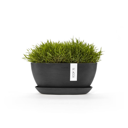 Pot Ovale Sofia 30 + Soucoupe - 30 x 13 x H. 13,9 cm - 2,7 L - ECOPOTS