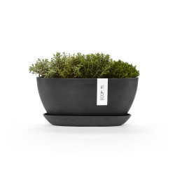 Pot Ovale Sofia 30 + Soucoupe - 30 x 13 x H. 13,9 cm - 2,7 L - ECOPOTS