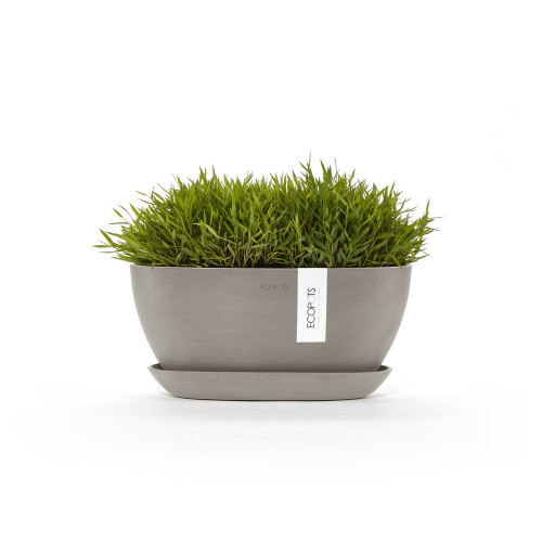 Pot Ovale Sofia 30 + Soucoupe - 30 x 13 x H. 13,9 cm - 2,7 L - ECOPOTS